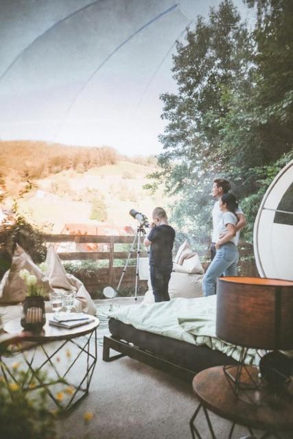 Living Timeless- Bubble Tent Elzach Inklusive Hot Tube Badefass- Schlafen Unterm Sternenhimmel Eksteriør bilde